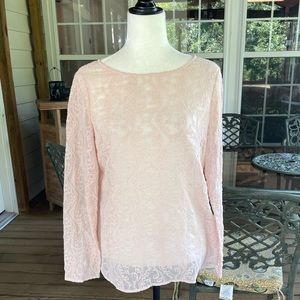 LOFT pink sheer top